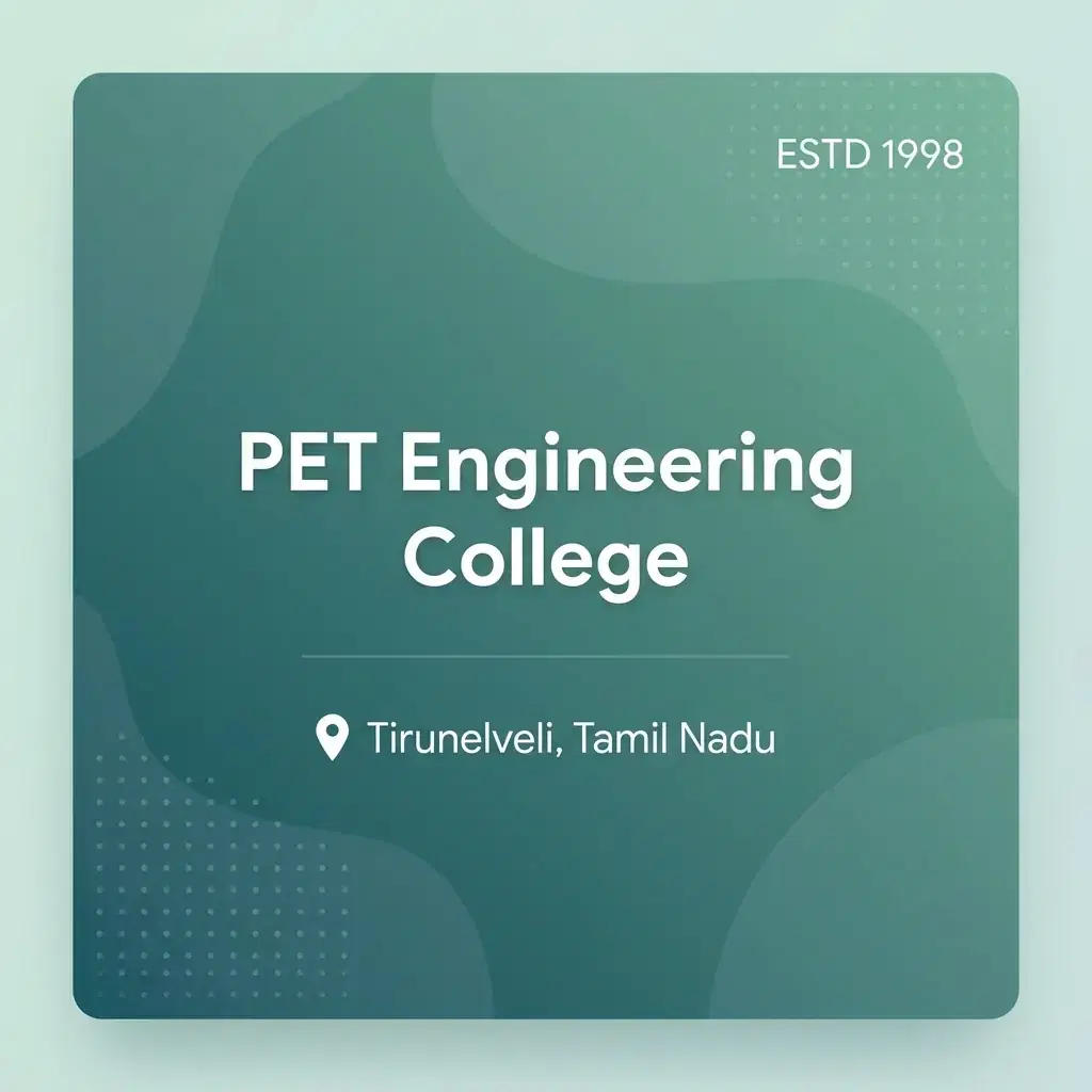 PET Engineering College engineering college in Tamil Nadu information card