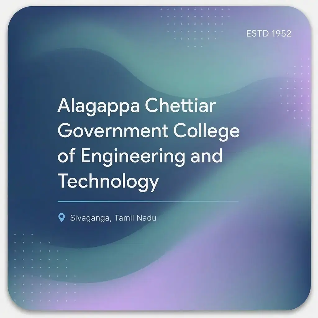 Alagappa Chettiar Government College of Engineering and Technology  engineering college in Tamil Nadu information card