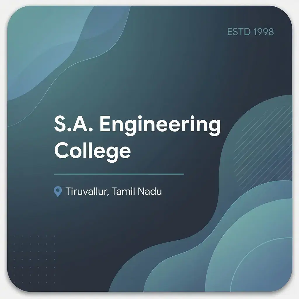 S.A. Engineering College engineering college in Tamil Nadu information card