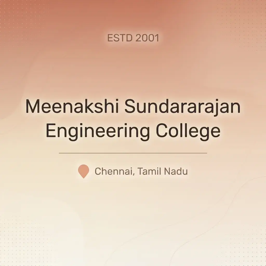 Meenakshi Sundararajan Engineering College engineering college in Tamil Nadu information card