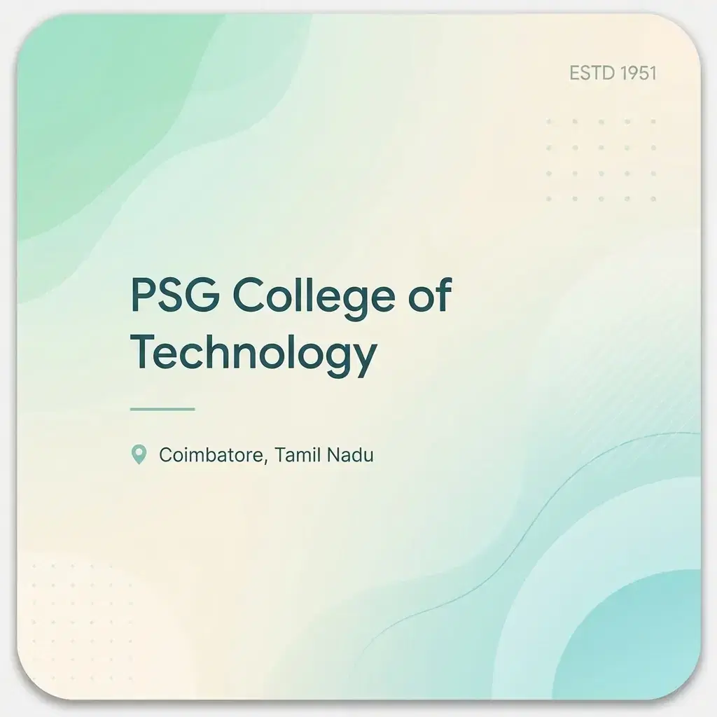 PSG College of Technology engineering college in Tamil Nadu information card
