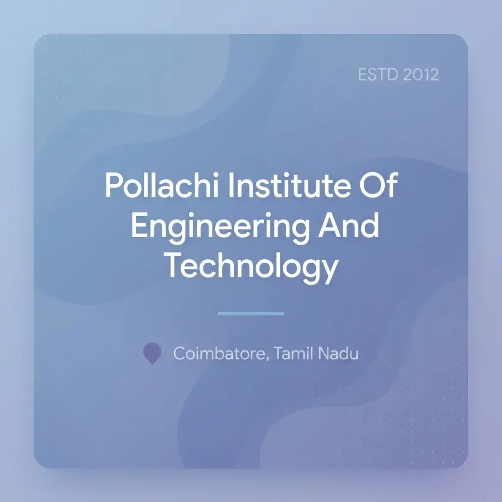 Pollachi Institute Of Engineering And Technology engineering college in Tamil Nadu information card