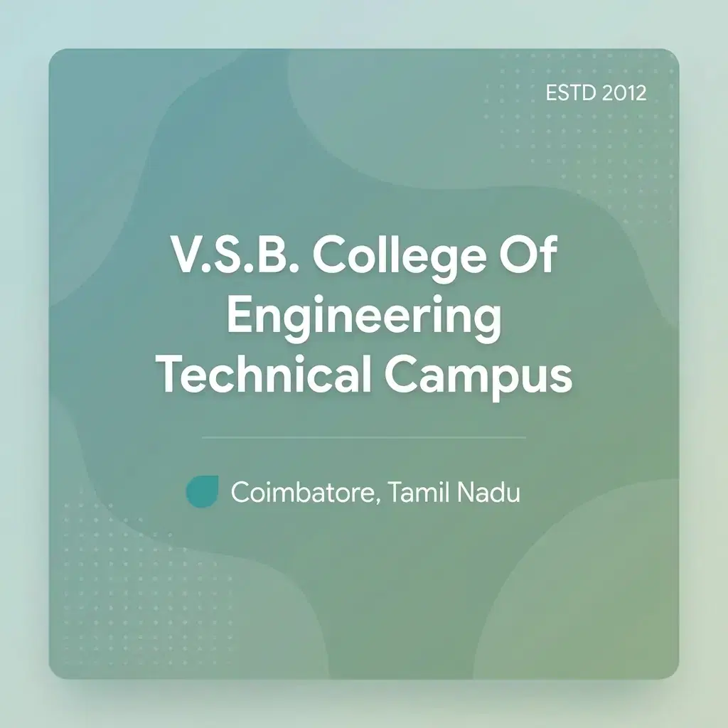 V.S.B. College Of Engineering Technical Campus engineering college in Tamil Nadu information card