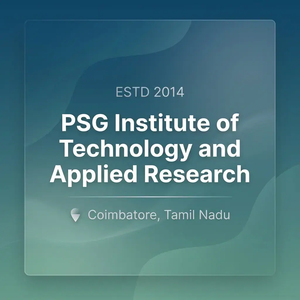 PSG Institute of Technology and Applied Research engineering college in Tamil Nadu information card