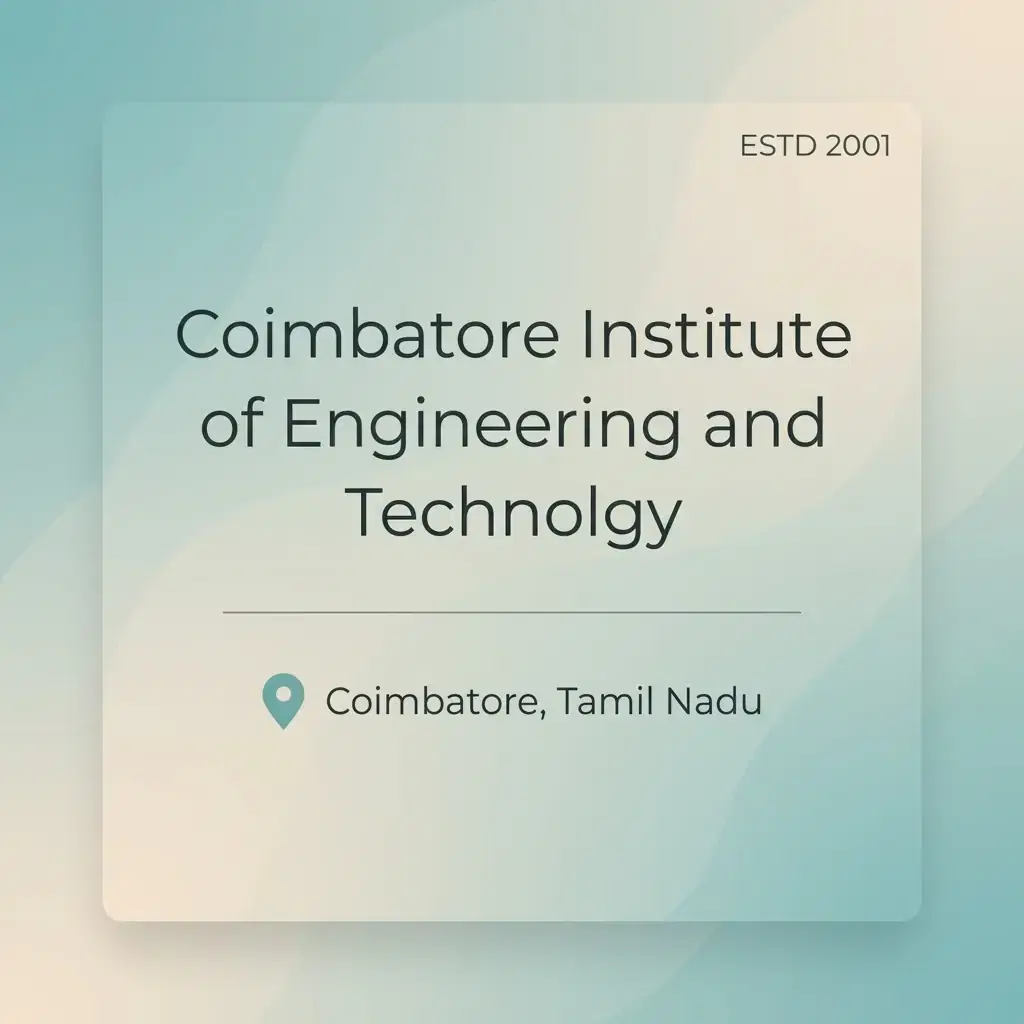 Coimbatore Institute of Engineering and Technolgy engineering college in Tamil Nadu information card