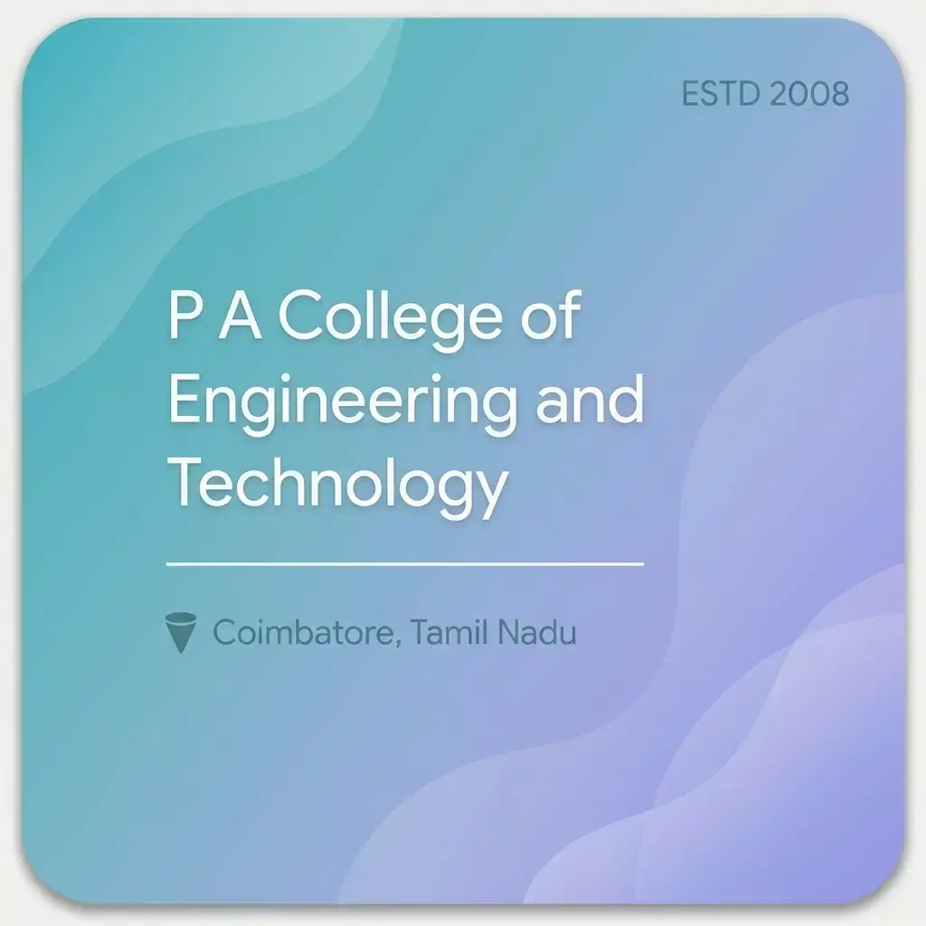 P A College of Engineering and Technology engineering college in Tamil Nadu information card