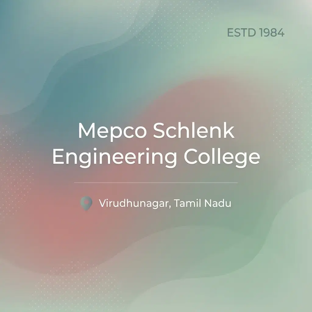 Mepco Schlenk Engineering College engineering college in Tamil Nadu information card
