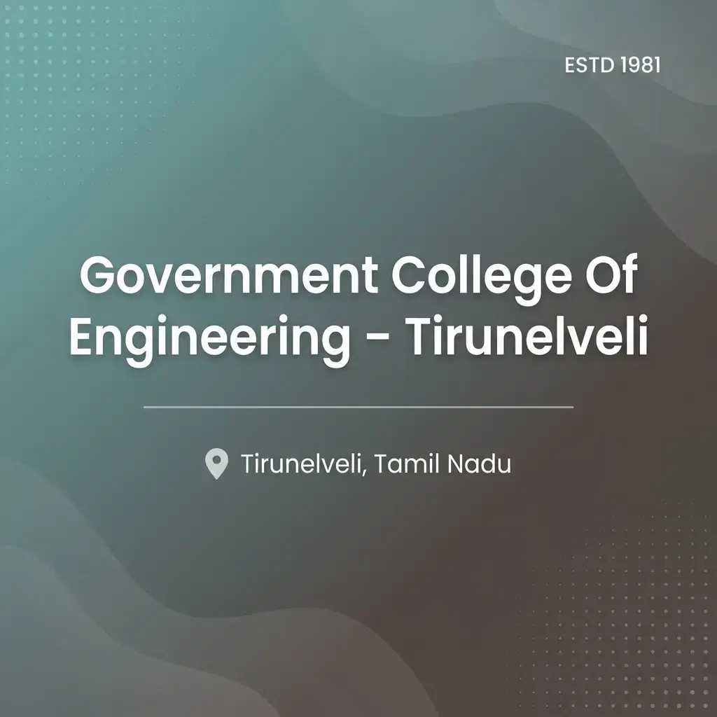 Government College Of Engineering – Tirunelveli engineering college in Tamil Nadu information card